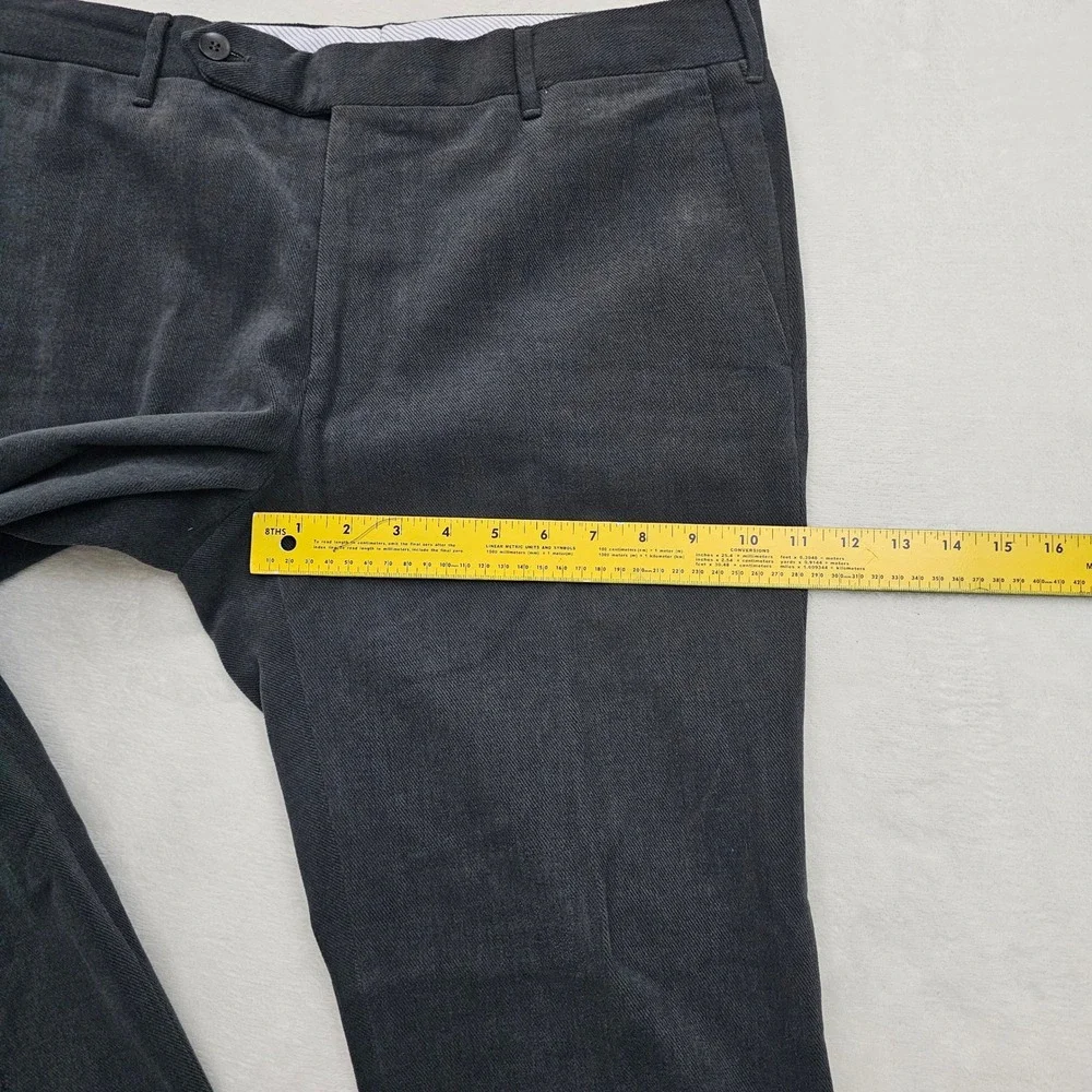 De Corato Trousers Mens 50 34x29 Charcoal Grey Cotton Tailored Italy Sartorial